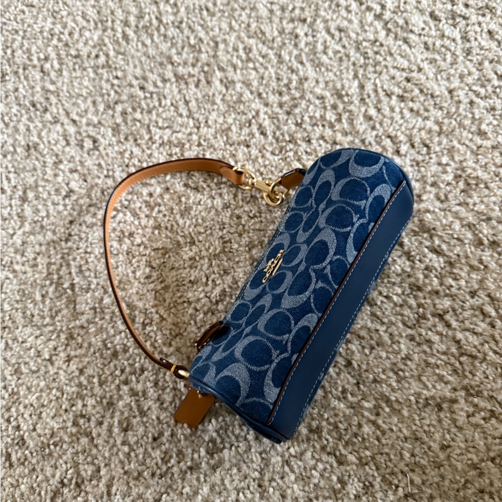 Coach Blue Monogram Wristlet - Picture 3 of 7
